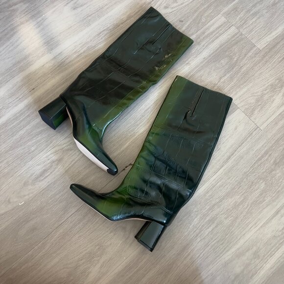 Miista FINOLA GREEN HIGH BOOTS Size 39 Color Green - Picture 1 of 5